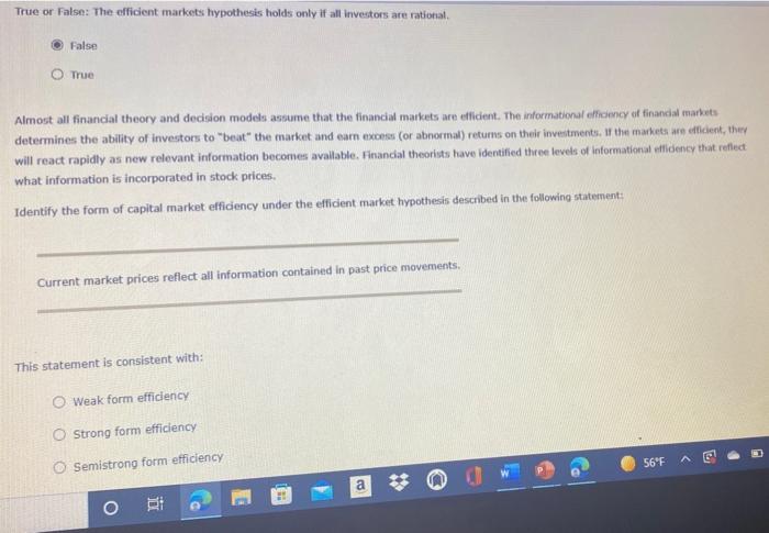 true-or-false-the-efficient-markets-hypothesis-holds-chegg