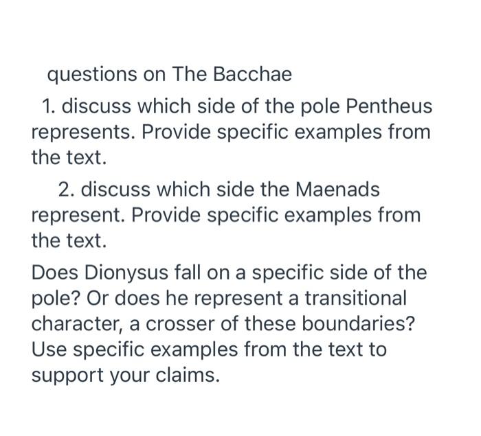 the bacchae characters