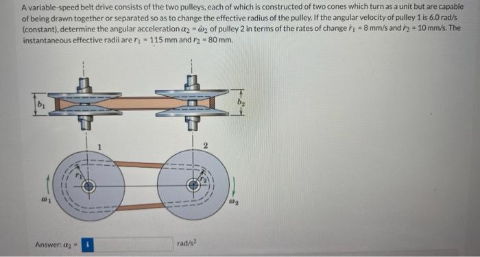 Solved A variable-speed belt drive consists of the two | Chegg.com
