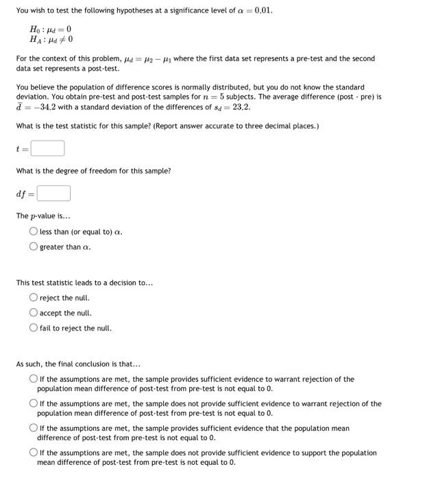 Solved You wish to test the following hypotheses at a | Chegg.com