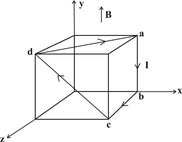 Solved: In Figure P19.23 the cube is 40.0 cm on each edge. Four st ...