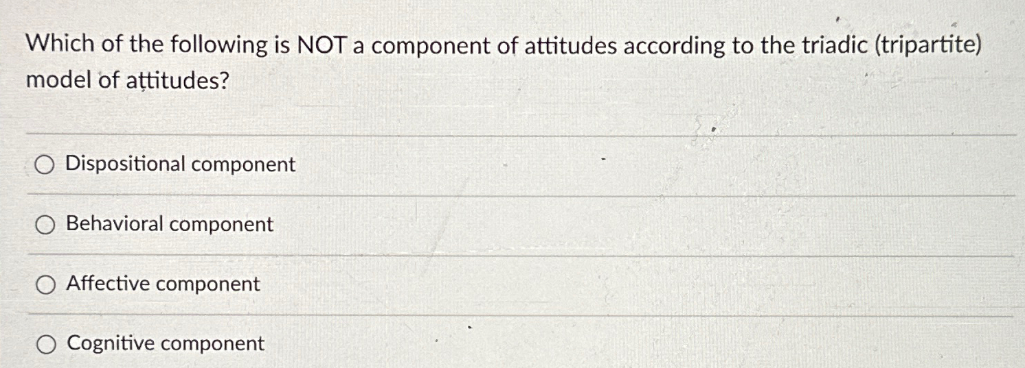Solved Which of the following is NOT a component of | Chegg.com