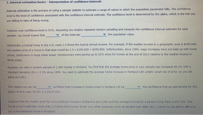 Solved 2. Interval estimation basics - Interpretation of | Chegg.com
