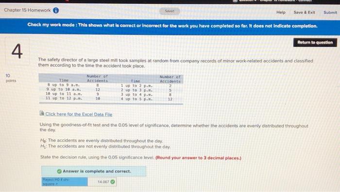 Solved Save Help Submit Chapter 15 Homework Save & Exit | Chegg.com