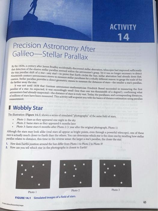 ACTIVITY 14 Precision Astronomy After Galileo—Stellar