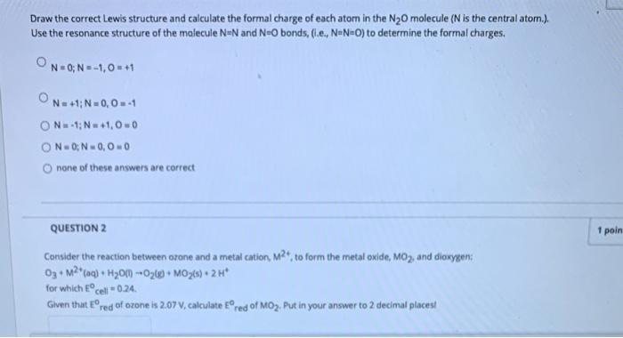 Solved Draw the correct Lewis structure and calculate the | Chegg.com