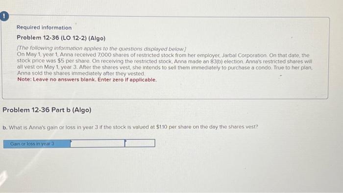 Solved Required information Problem 12-36 (LO 12-2) (Algo) | Chegg.com