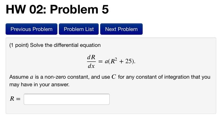 Solved (1 point) Solve the differential equation | Chegg.com