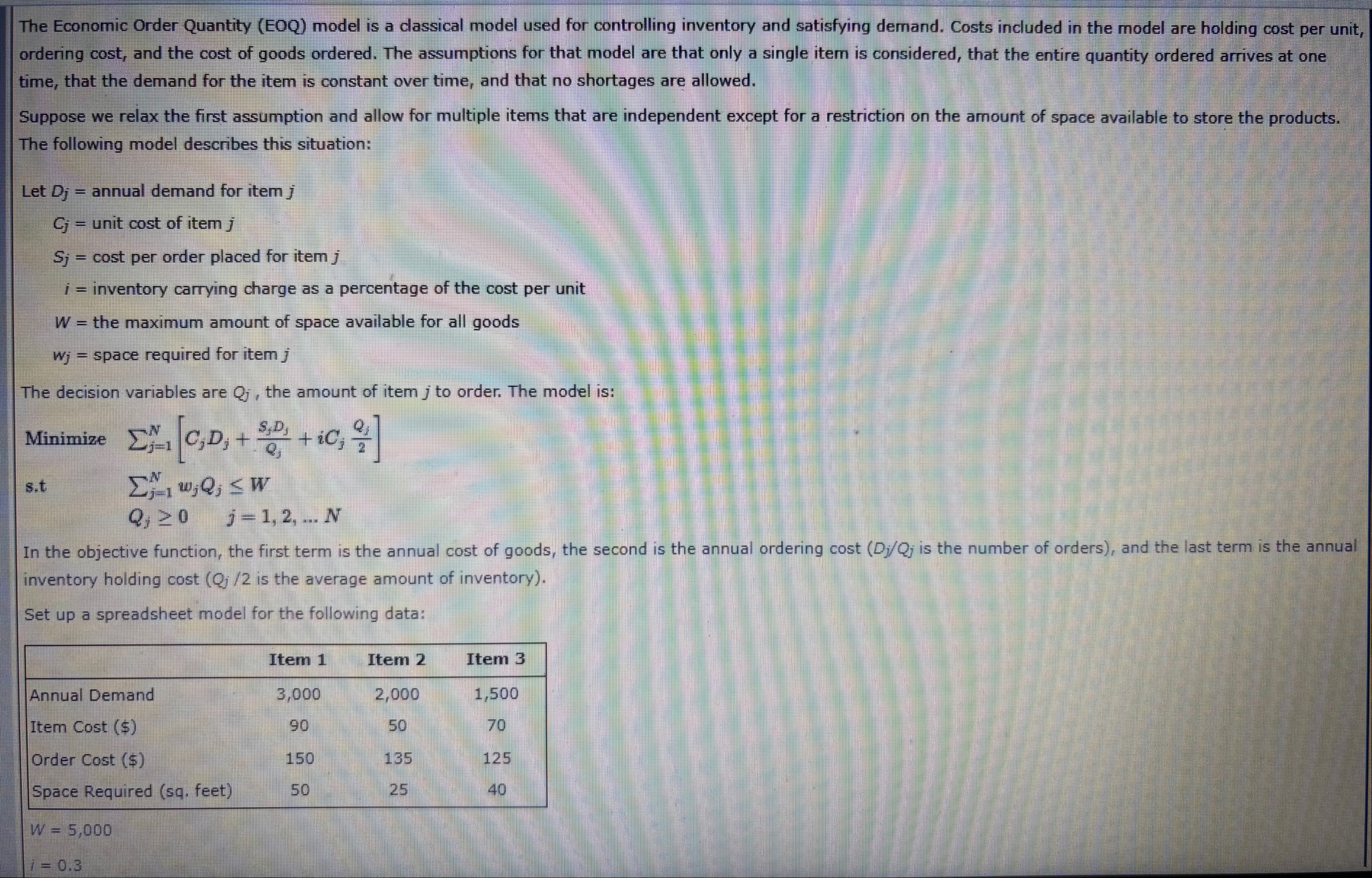Solved The Economic Order Quantity (EOQ) ﻿model is a | Chegg.com