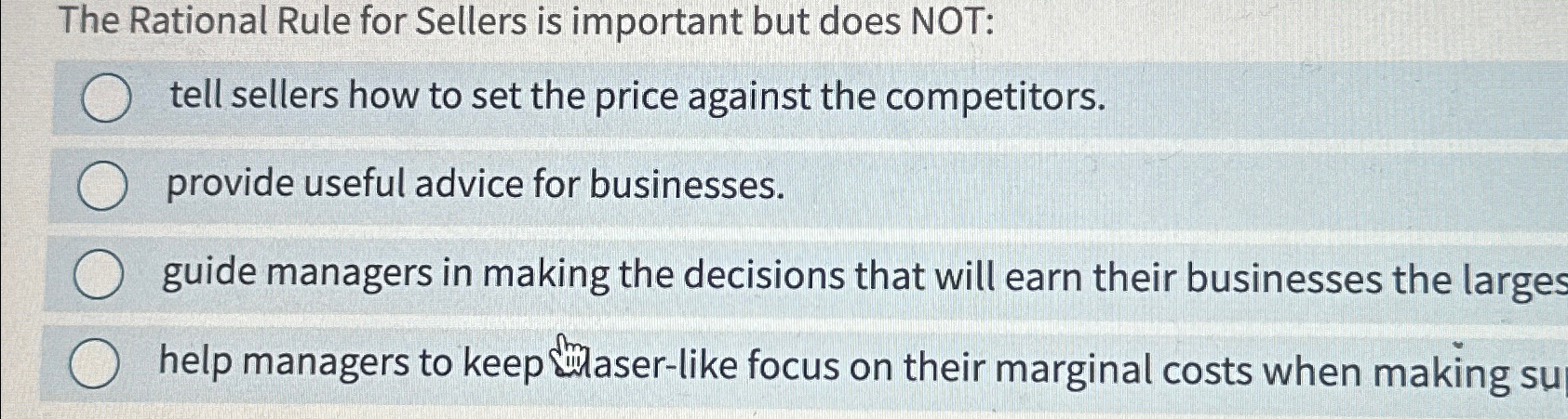 Solved The Rational Rule for Sellers is important but does | Chegg.com