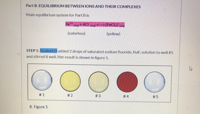 Solved Part B. EQUILIBRIUM BETWEEN IONS AND THEIR COMPLEXES | Chegg.com