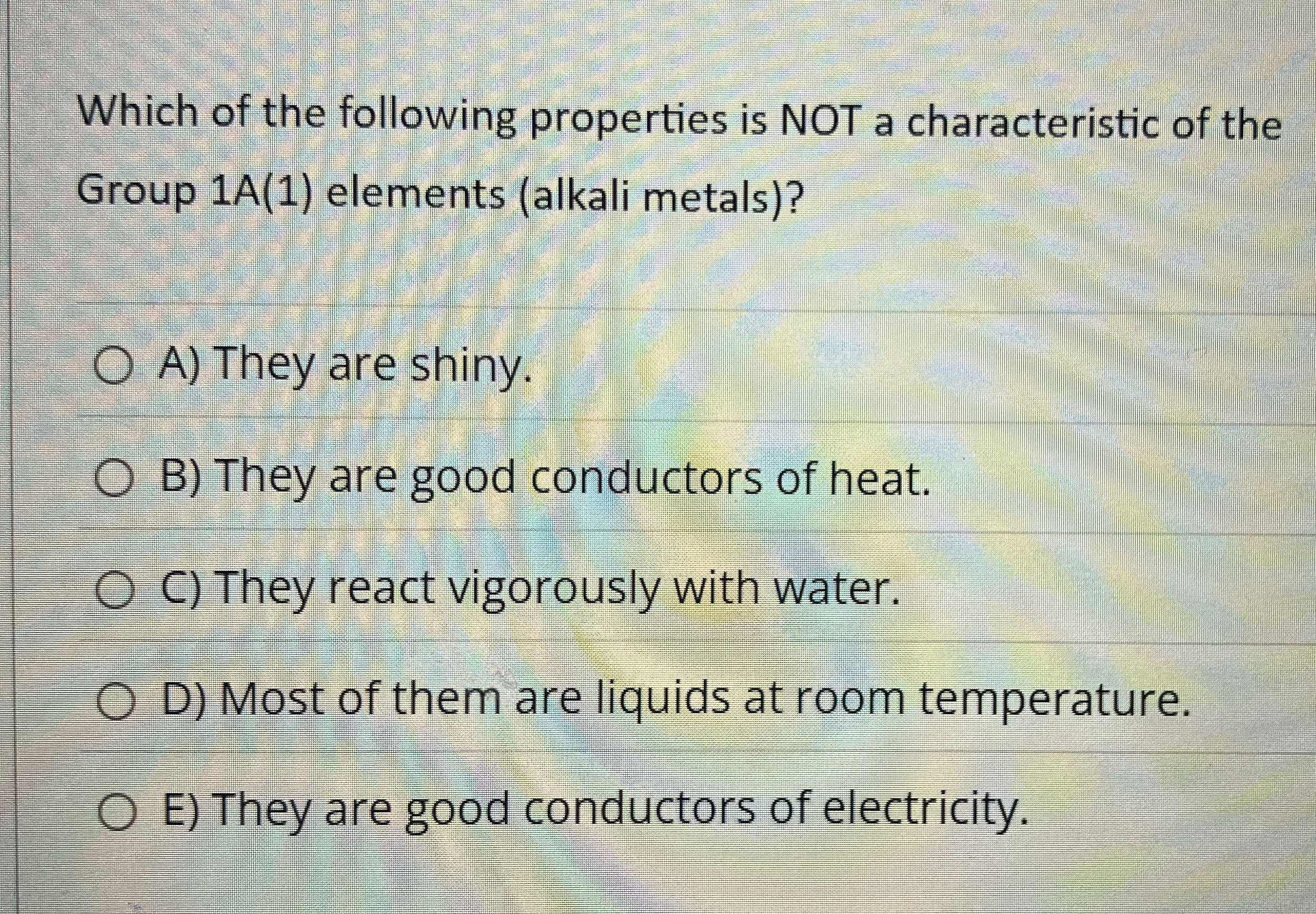 Which of the following properties is NOT a