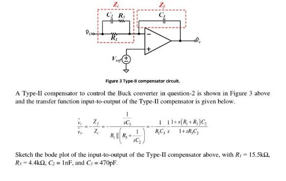 Solved Z CR Pool Figure 3 Type-Il compensator circuit. A | Chegg.com