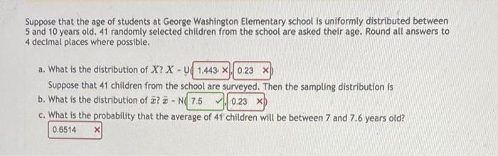 Solved Suppose that the age of students at George Washington | Chegg.com