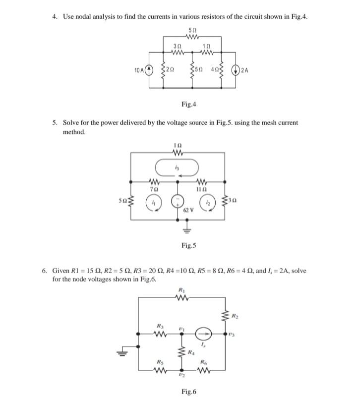 Solved 4. Use nodal analysis to find the currents in various | Chegg.com