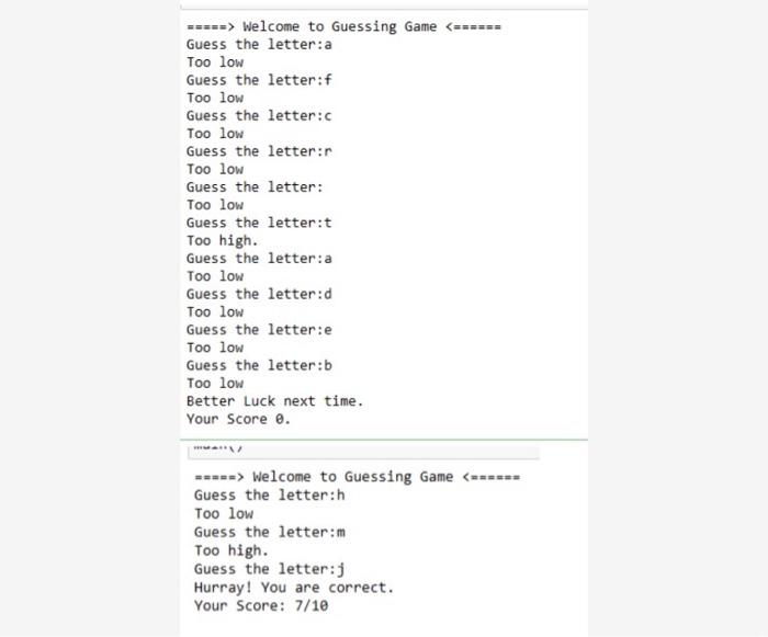 Solved The project “Guess the Letter” allows the user to | Chegg.com