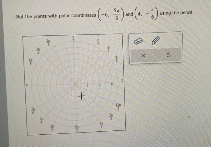 Solved Plot the points with polar coordinates (−6,35π) and | Chegg.com