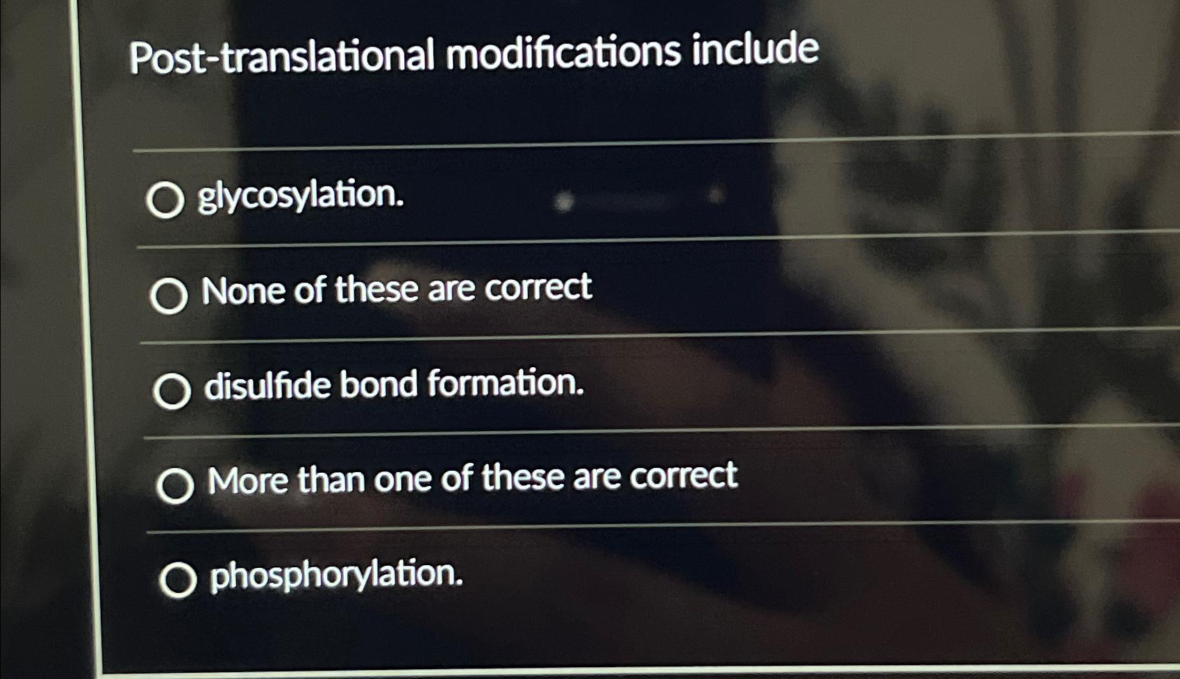 Solved Post-translational Modifications | Chegg.com