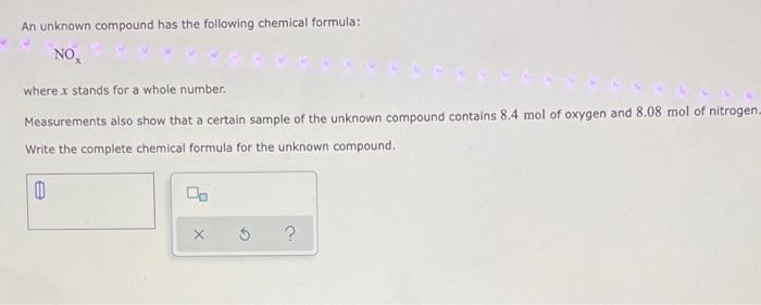 Solved An Unknown Compound Has The Following Chemical Chegg Com