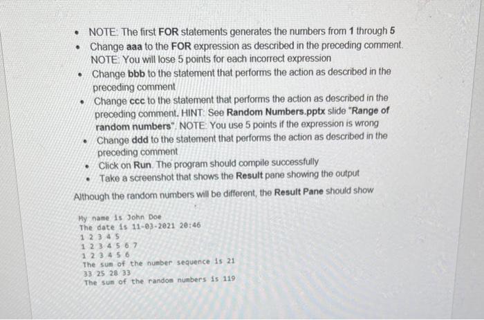 Solved This exercise demonstrates how to use the FOR | Chegg.com
