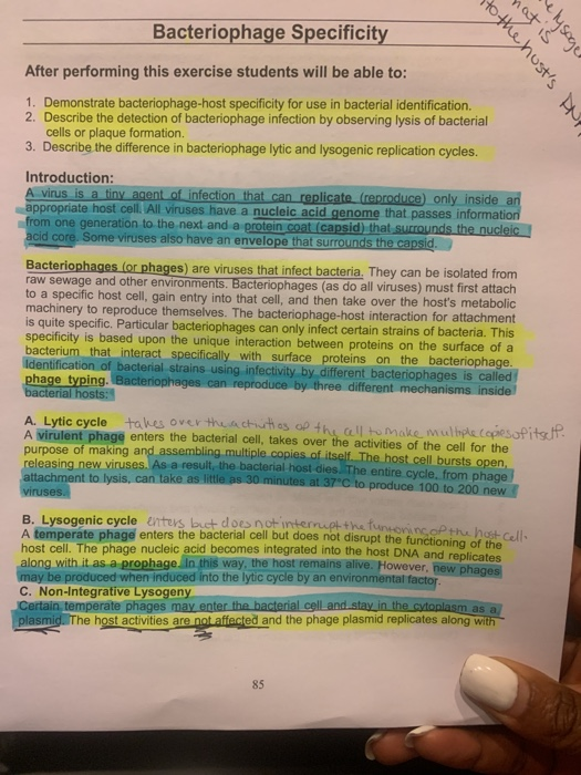 lab report 14 bacteriophage specificity