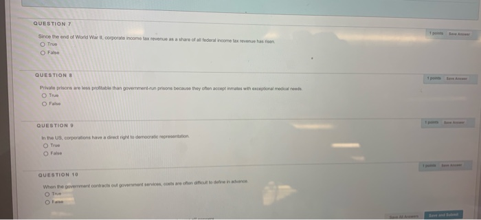 Solved QUESTION 7 1 ponts Save Anser Since the end of World | Chegg.com