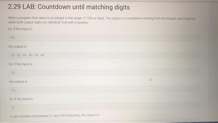 Solved Write a program that takes in an integer in the range | Chegg.com