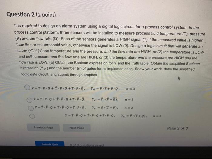 Solved Question 2 (1 point) It is required to design an | Chegg.com