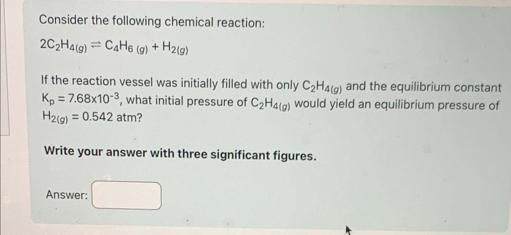 Solved Consider The Following Chemical | Chegg.com