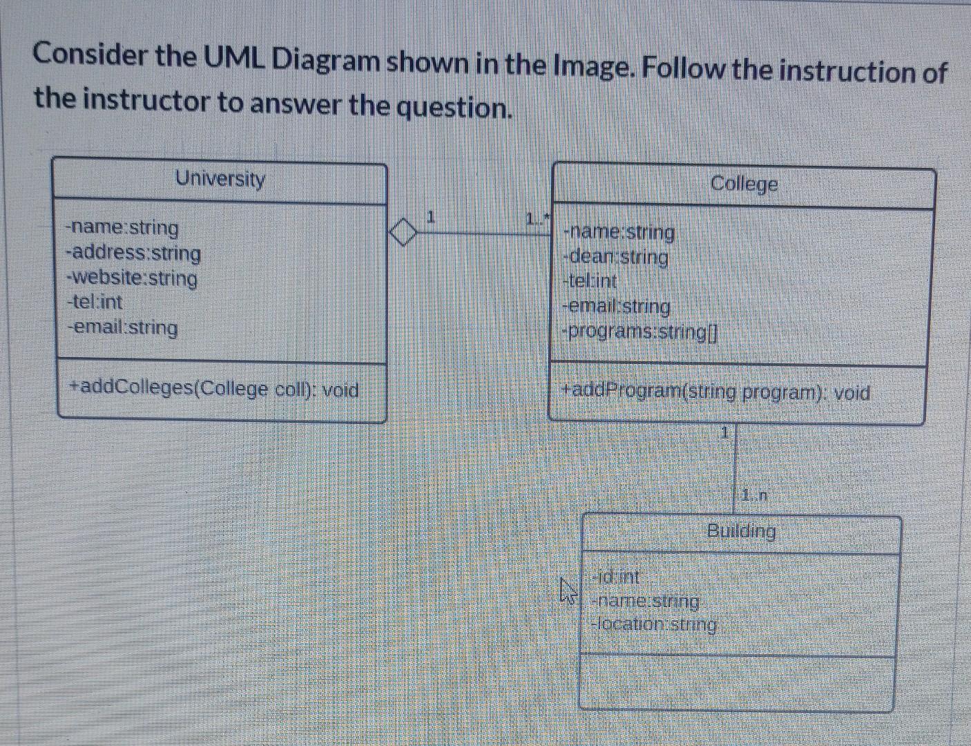 Consider The UML Diagram Shown In The Image. Follow | Chegg.com