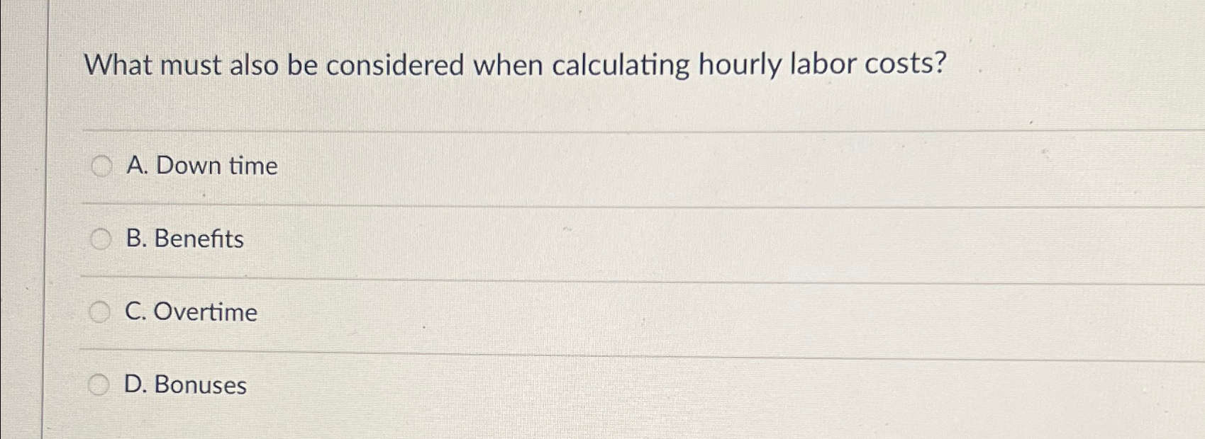 Solved What must also be considered when calculating hourly | Chegg.com