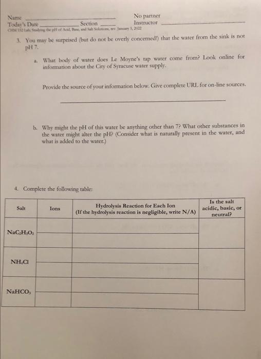 Solved CHOEN Pre-Laboratory Assignment Complete Prelab | Chegg.com