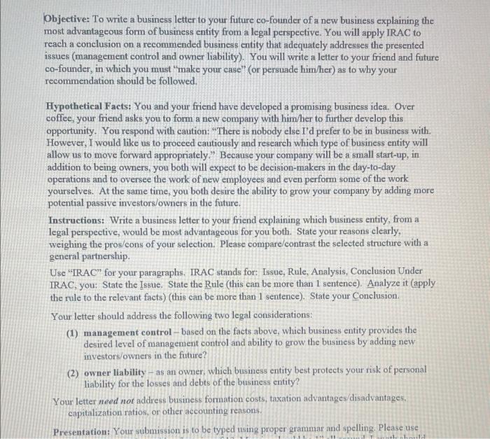 solved-objective-to-write-a-business-letter-to-your-future-chegg