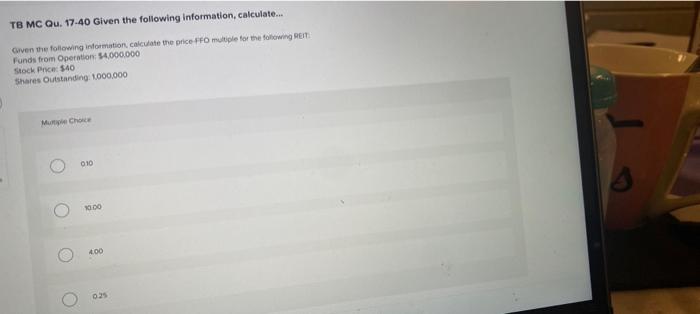 Solved TB MC Qu. 17.40 Given the following information, | Chegg.com