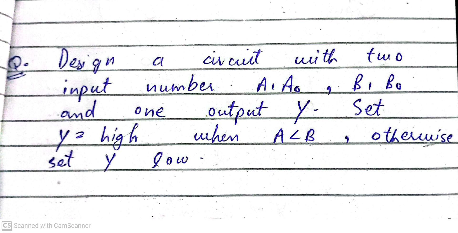 Solved Q. Design A Circiet With Two Input Number A1A0,B1B0 | Chegg.com