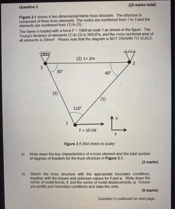 Solved Question 3 25 Marks Total Figure 3 1 Shows A