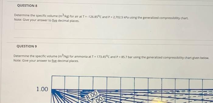 Solved QUESTIONS Determine The Specific Volume (m3/kg) For | Chegg.com