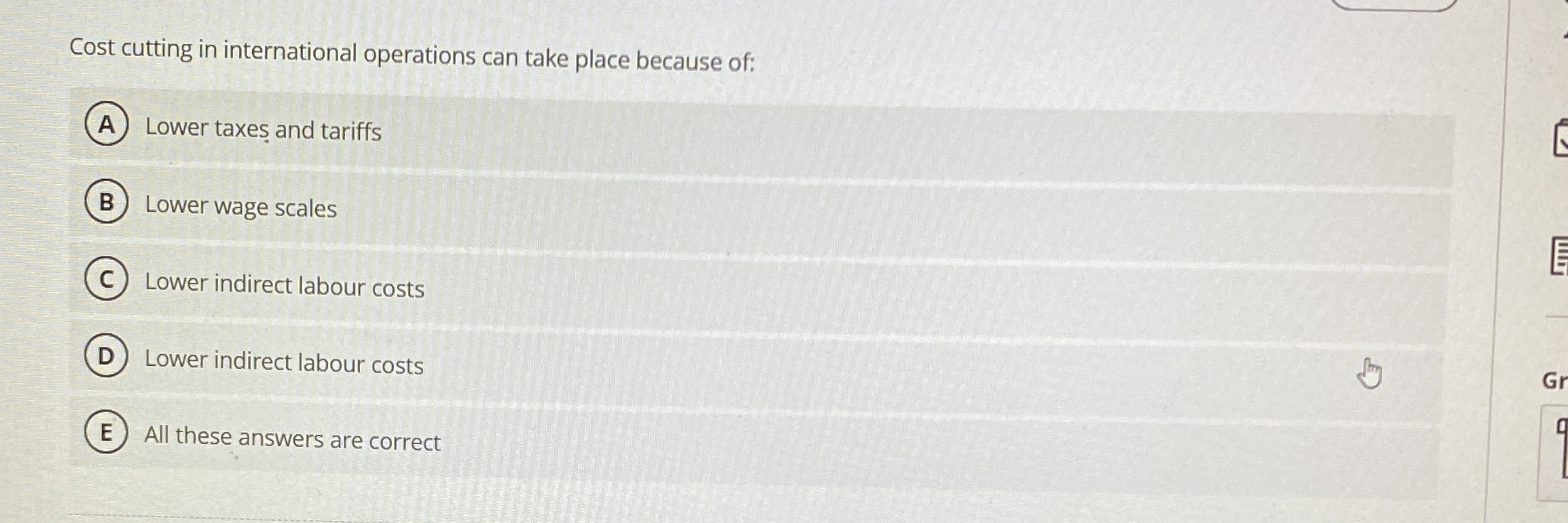 Solved Cost cutting in international operations can take