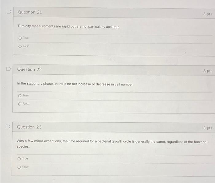 Solved D Question 21 3 pts Turbidity measurements are rapid