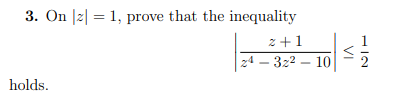 Solved On |z|=1, ﻿prove that the | Chegg.com