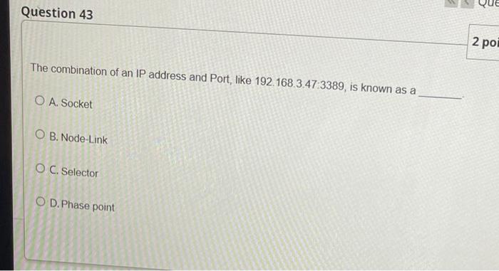 Solved Question 42 2 points Save Answer IPv6 addresses are | Chegg.com