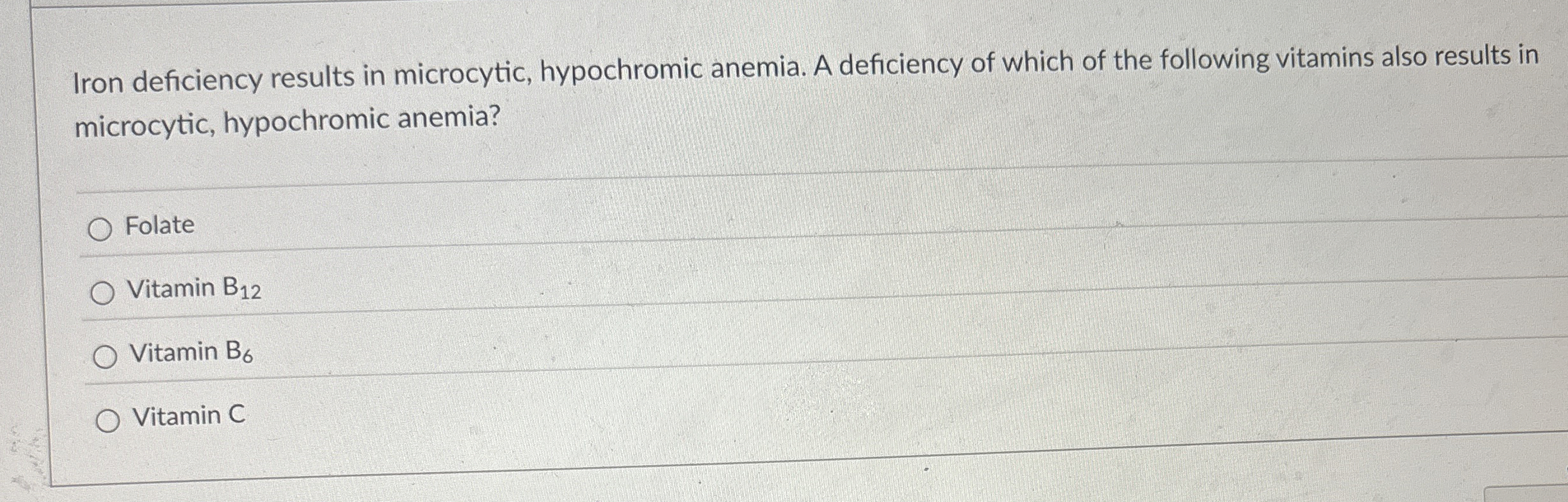 Solved Iron deficiency results in microcytic, hypochromic