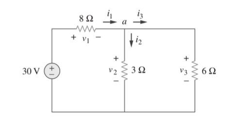 Solved Use the following figure to find v1, v2, v3, i1 and | Chegg.com