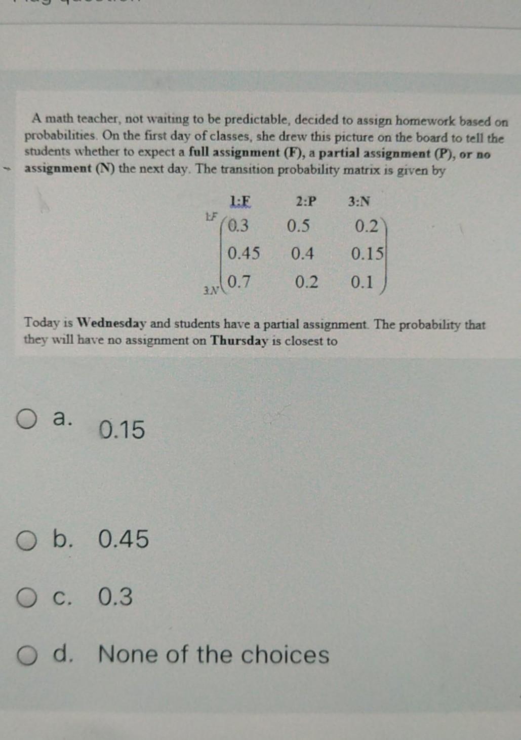 Solved A math teacher, not waiting to be predictable, | Chegg.com