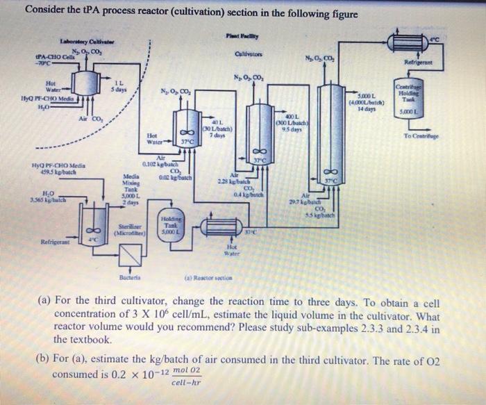 Solved Consider the tPA process reactor (cultivation) | Chegg.com