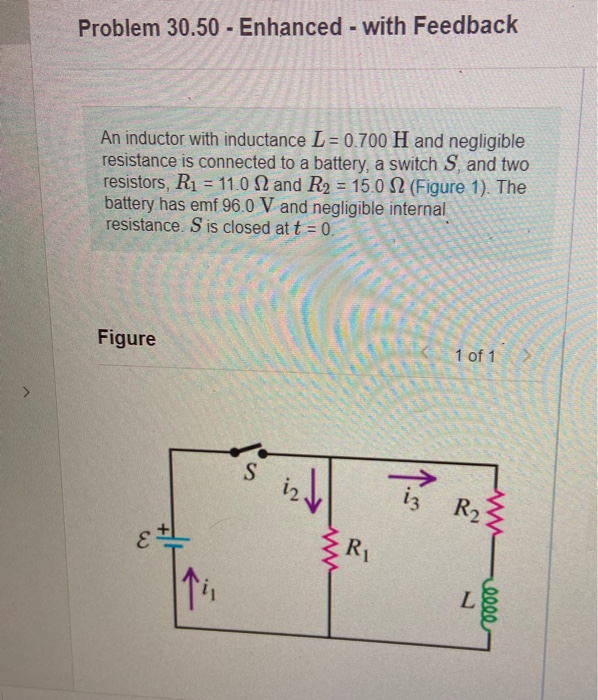 Solved Problem 30.50 - Enhanced - with Feedback An inductor | Chegg.com