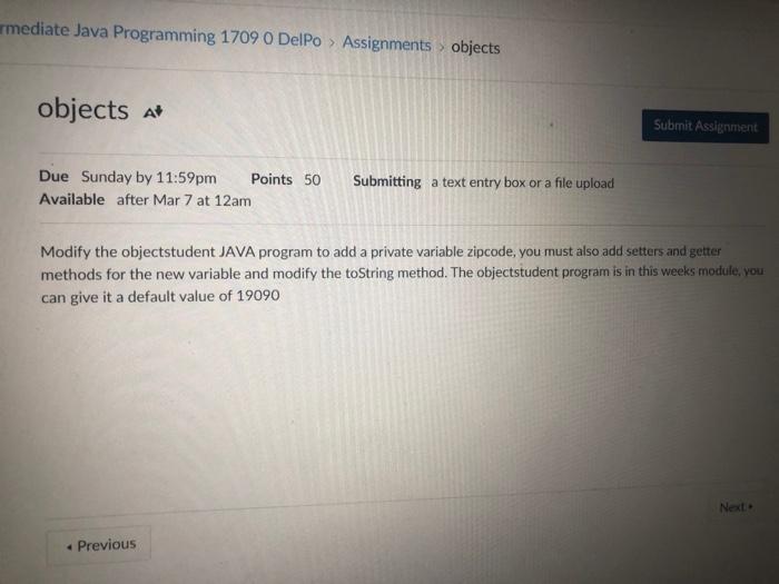 Solved class Student private int id; private String name | Chegg.com