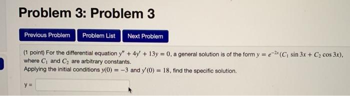 Solved Problem 3: Problem 3 Previous Problem Problem List | Chegg.com