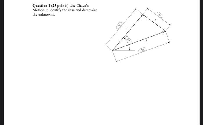 Question 1 (25 points) Use Chace's Method to identify | Chegg.com