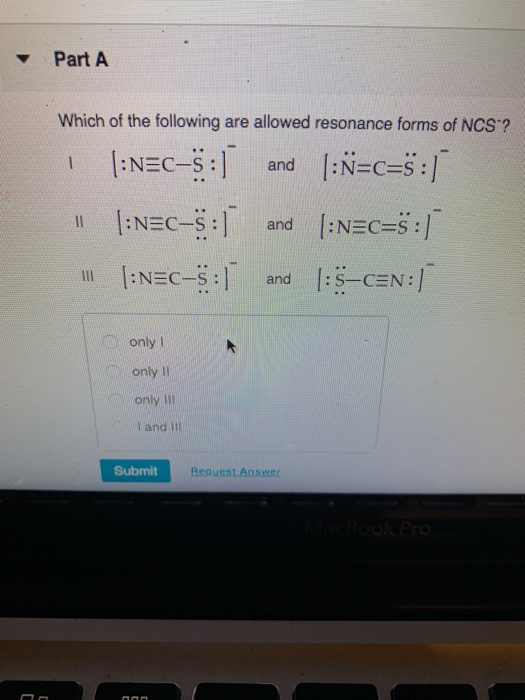 Solved Part A Which Of The Following Are Allowed Resonanc Chegg Com